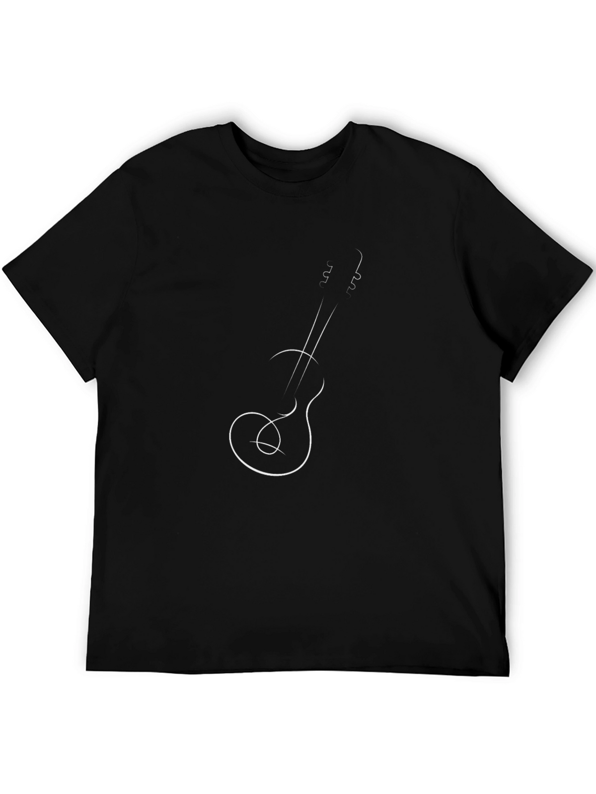 Minimalist Guitar Outline Graphic T-Shirt