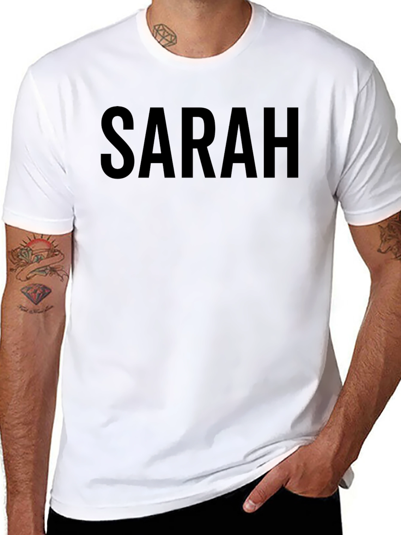 SARAH Bold Text Tee - Casual Style