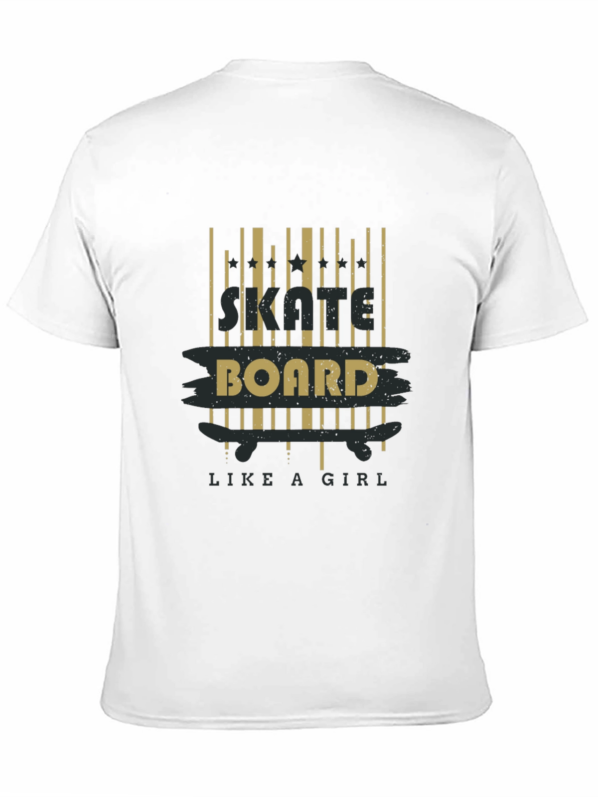 Skateboard Like a Girl T-Shirt - Black Graphic Tee