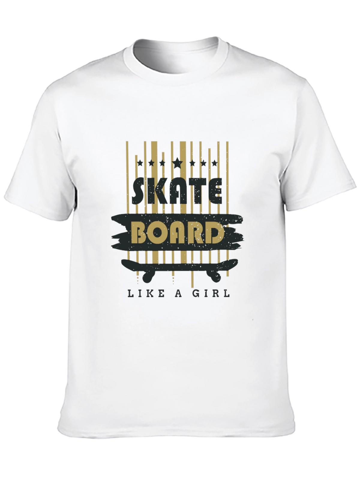 Skateboard Like a Girl T-Shirt - Black Graphic Tee