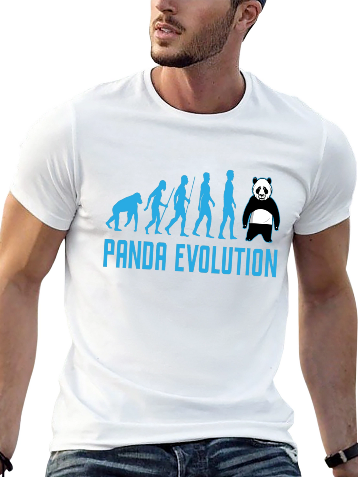 Panda Evolution Black T-Shirt - Humorous Design