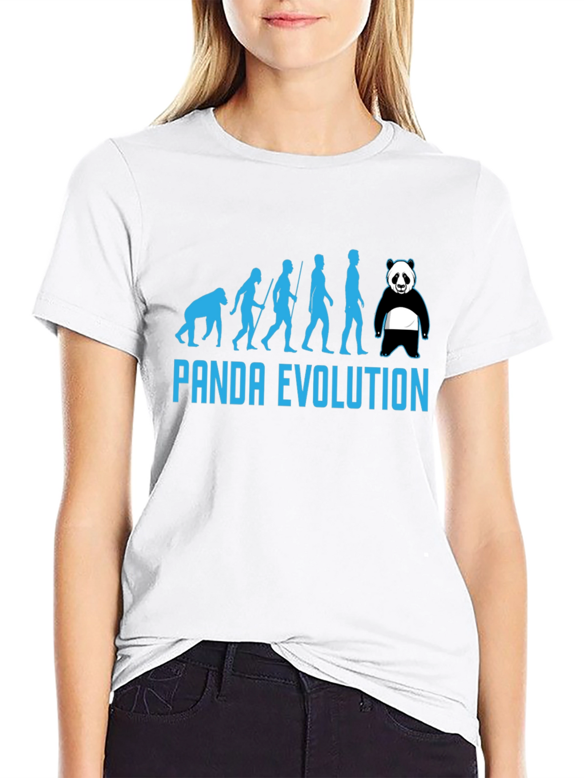 Panda Evolution Black T-Shirt - Humorous Design