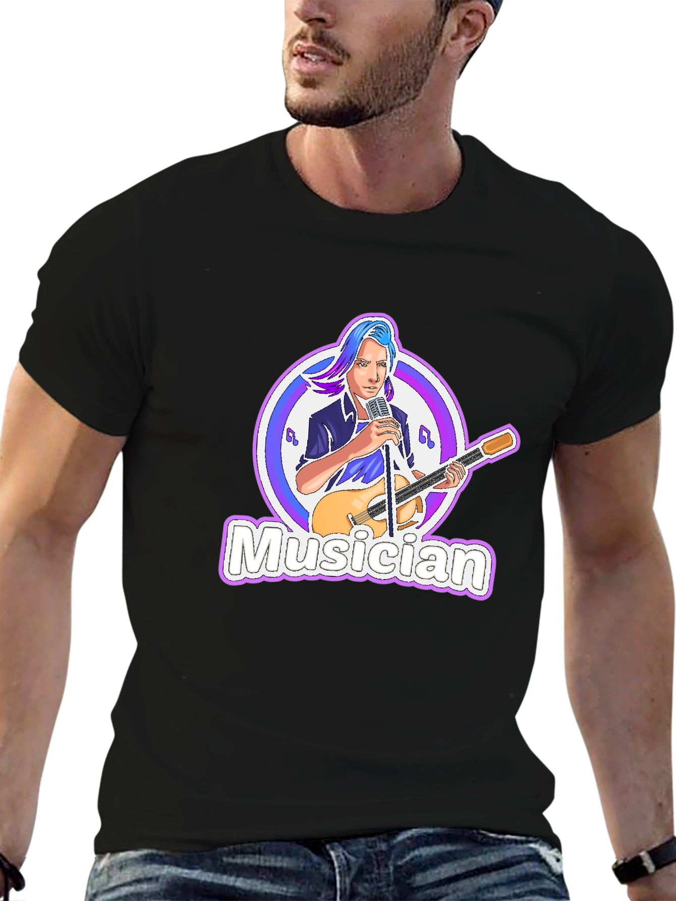 Musician Graphic T-Shirt - Cool Band Tee