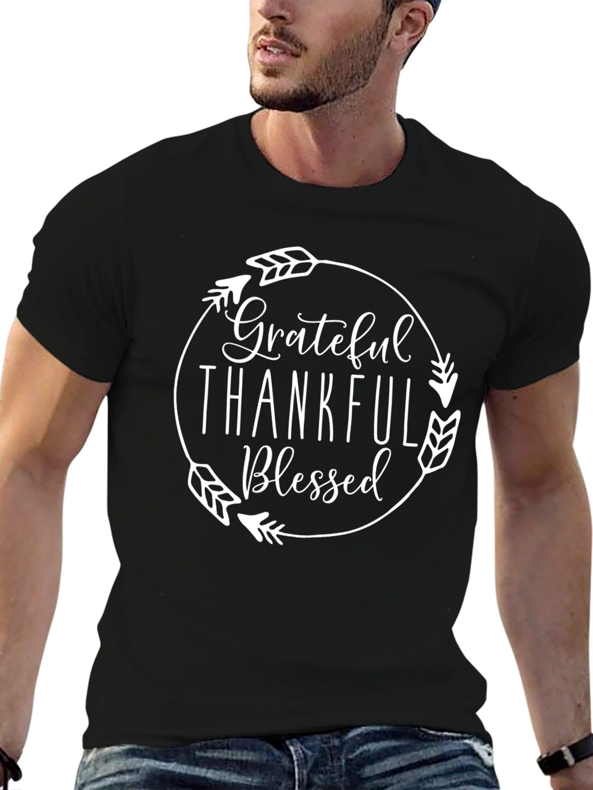 Grateful Thankful Blessed T-Shirt - Unisex Crew Neck