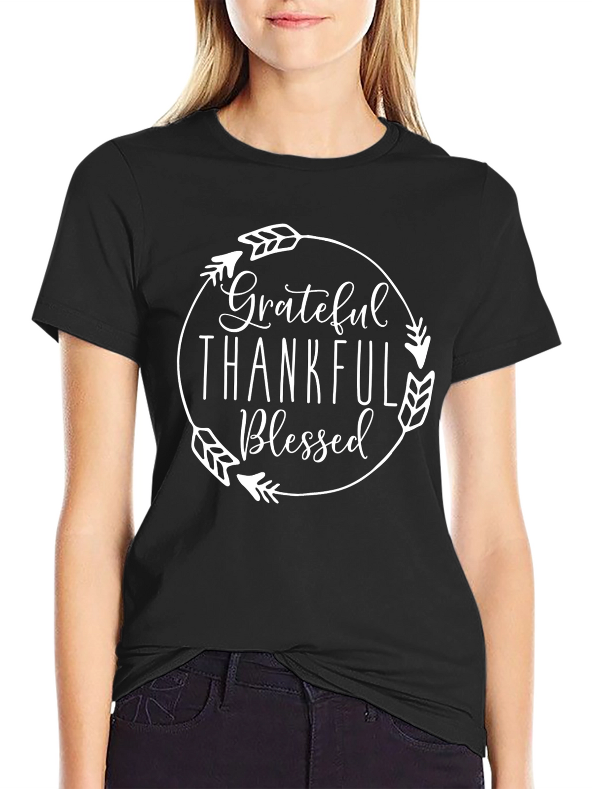Grateful Thankful Blessed T-Shirt - Unisex Crew Neck