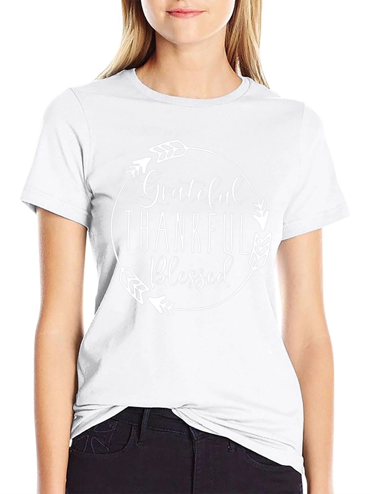 Grateful Thankful Blessed T-Shirt - Unisex Crew Neck