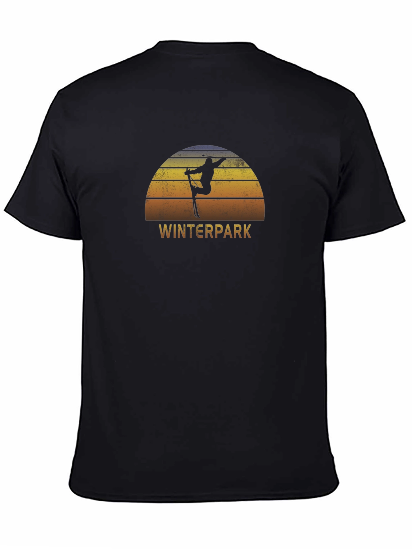 Winterpark Ski T-Shirt - Retro Sunset Design