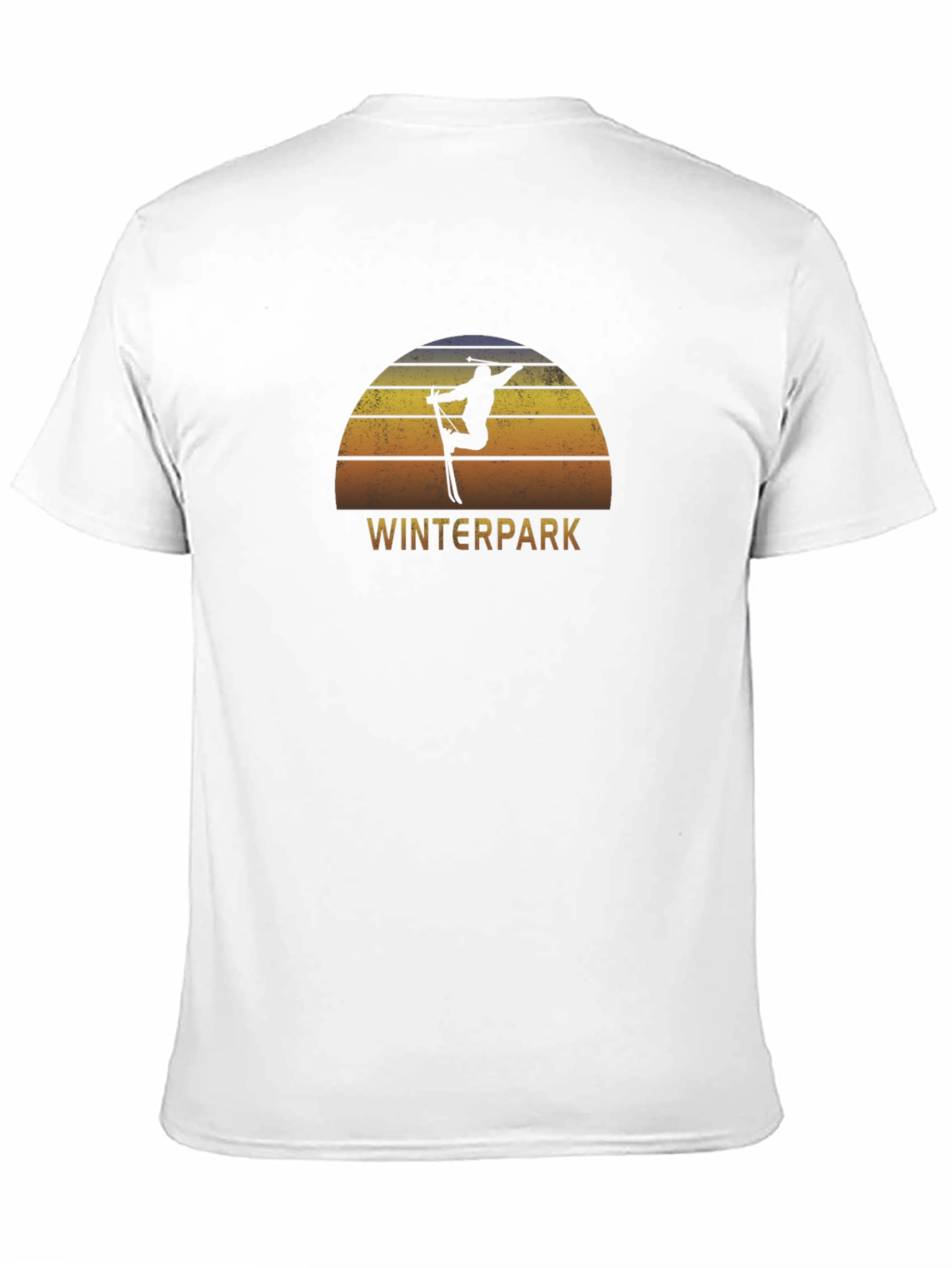 Winterpark Ski T-Shirt - Retro Sunset Design