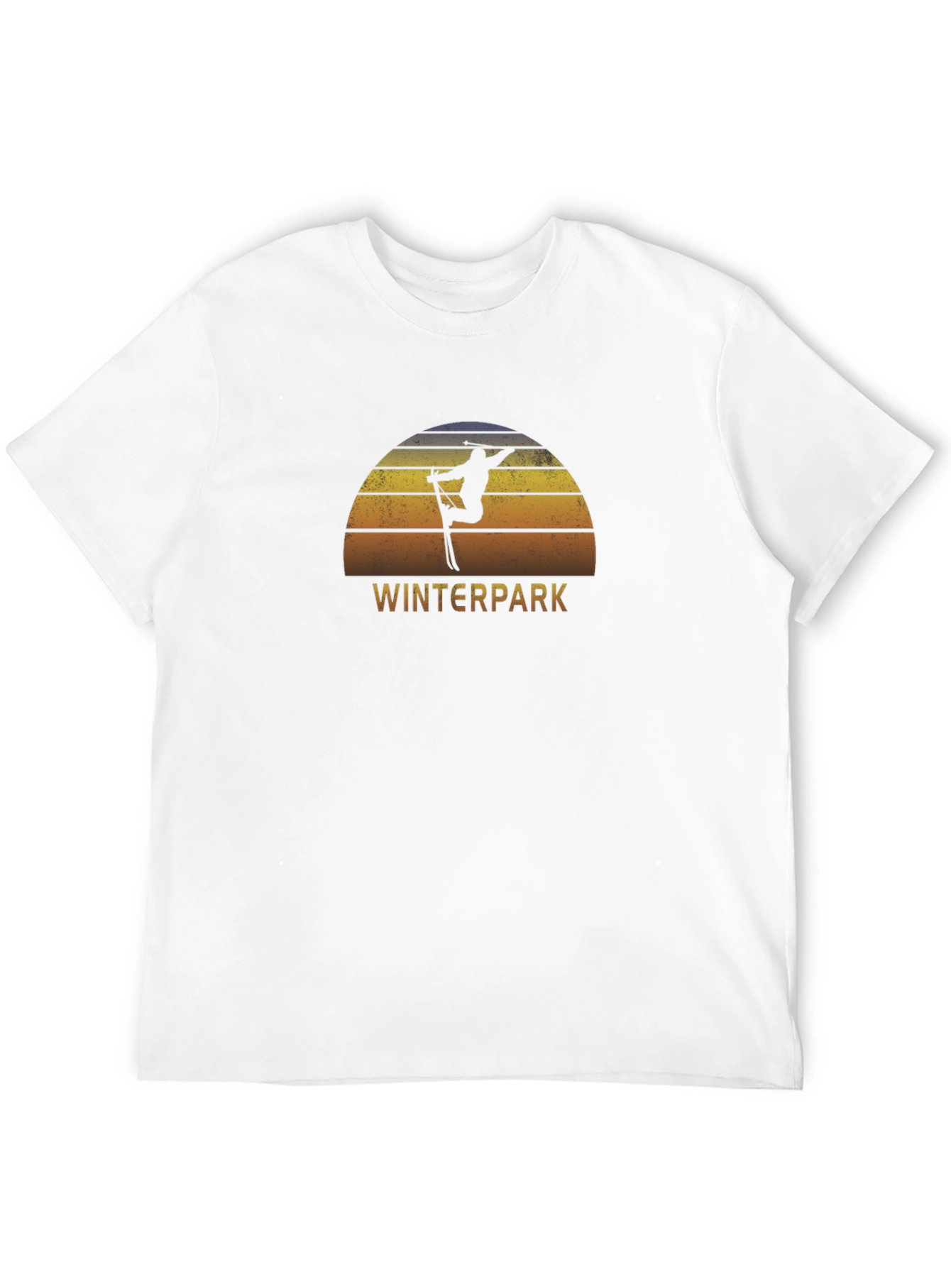 Winterpark Ski T-Shirt - Retro Sunset Design