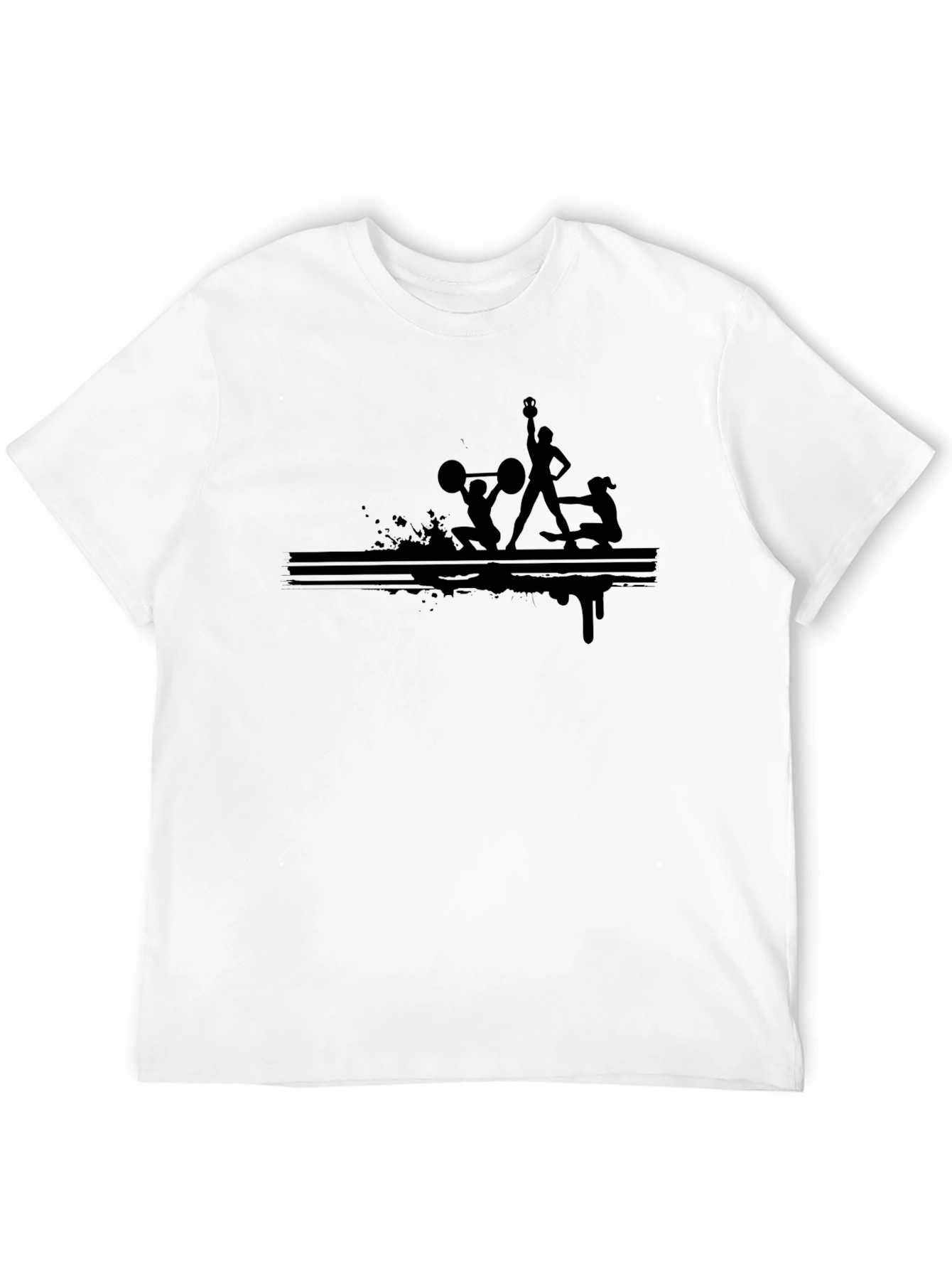Black Workout Graphic Tee - Fitness Design