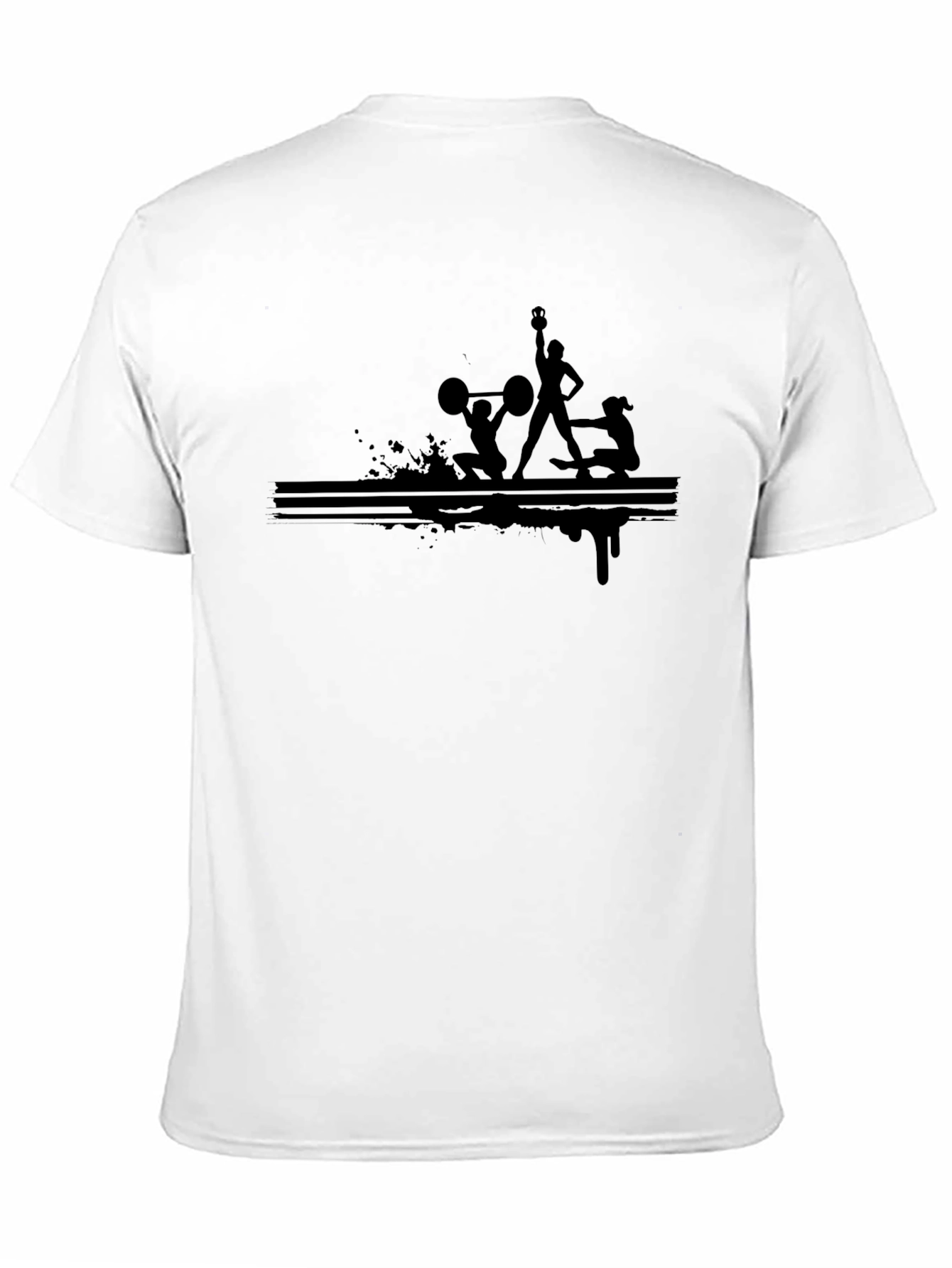 Black Workout Graphic Tee - Fitness Design