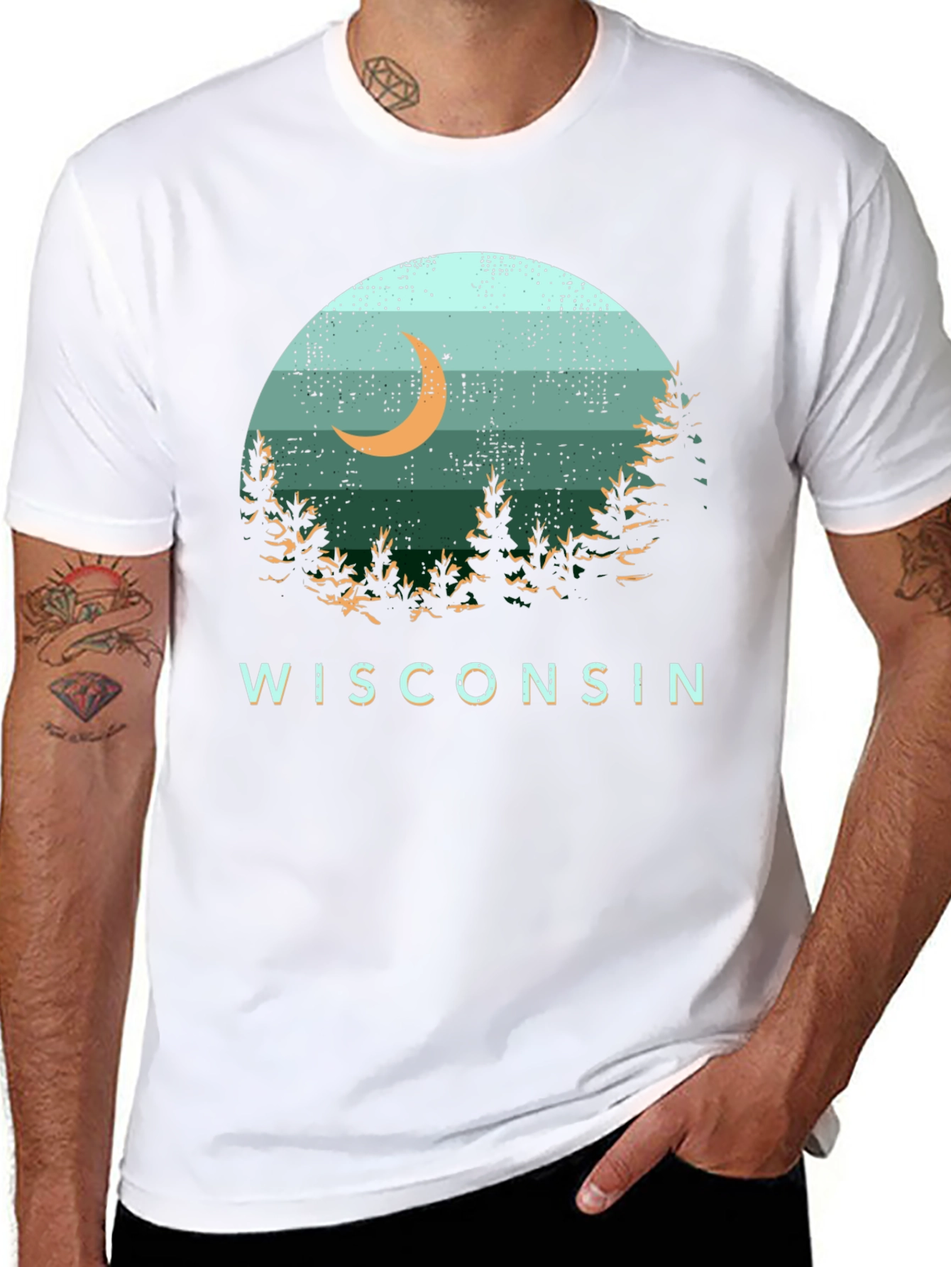 Wisconsin Nature Scene Graphic Tee - Black