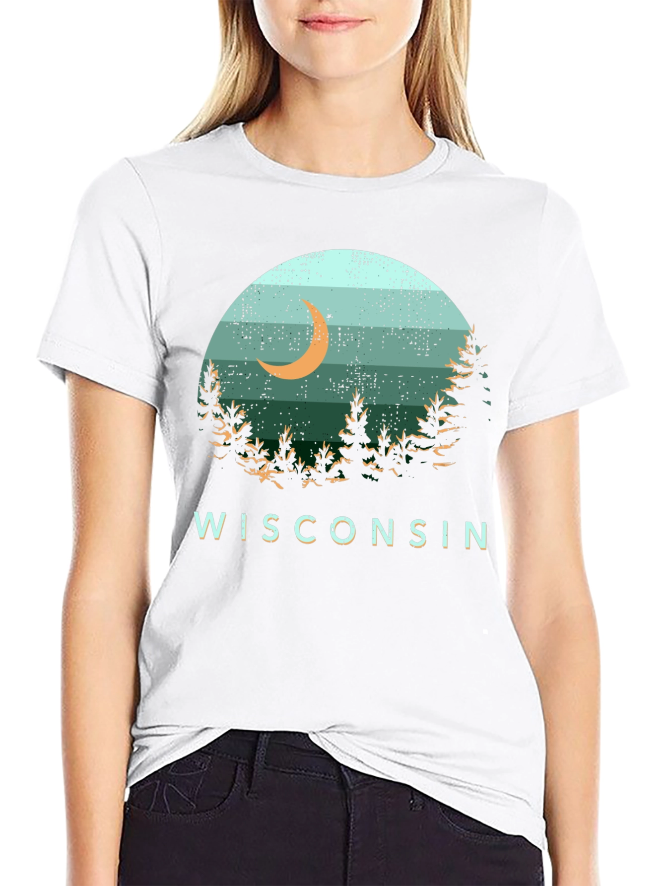 Wisconsin Nature Scene Graphic Tee - Black