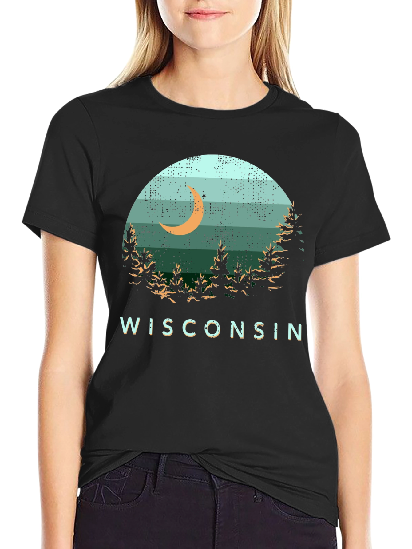 Wisconsin Nature Scene Graphic Tee - Black