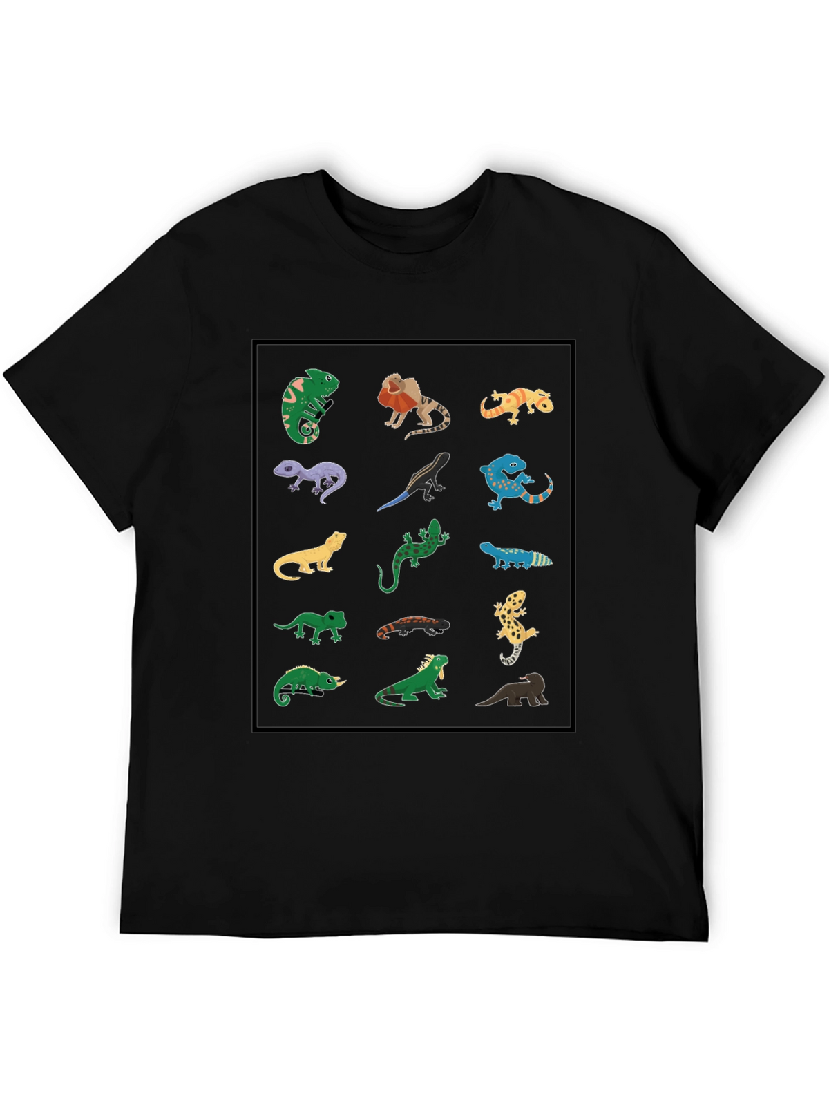 Lizard Variety Graphic Tee - Cool Reptile Print Shirt