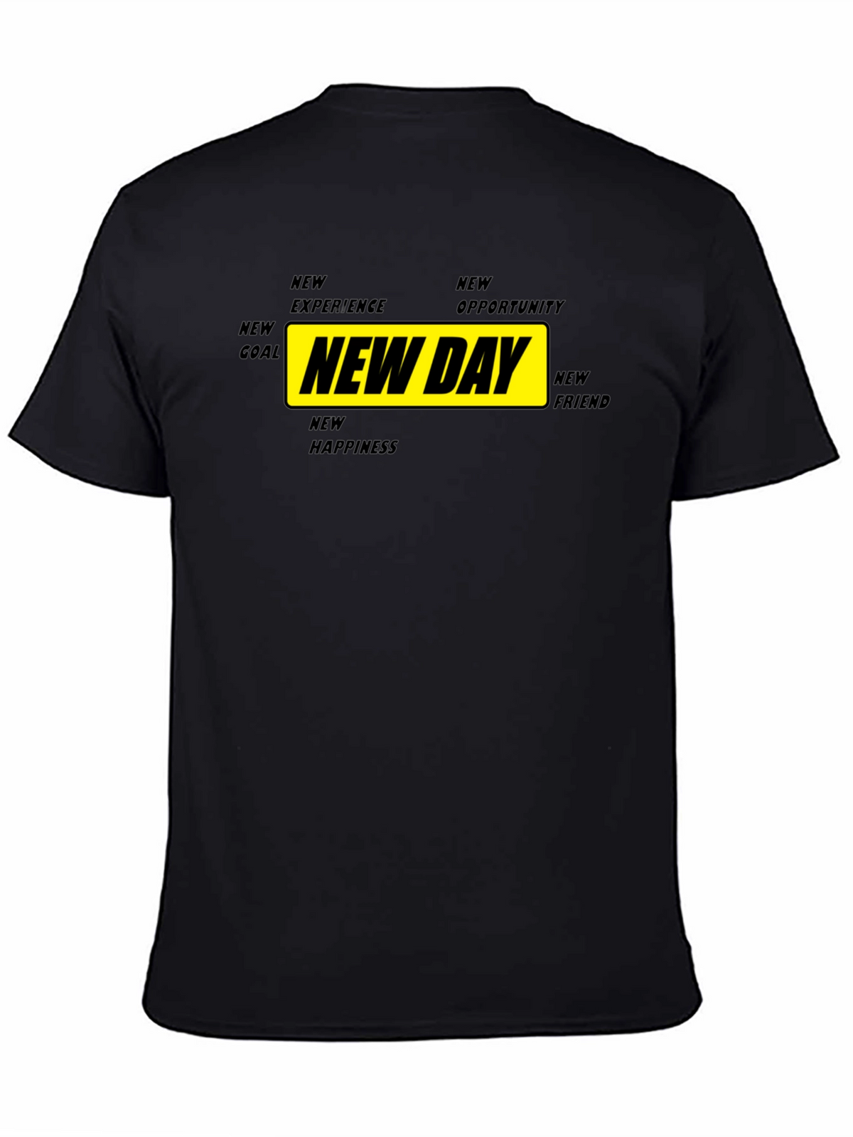 New Day Motivational Graphic Tee - Black