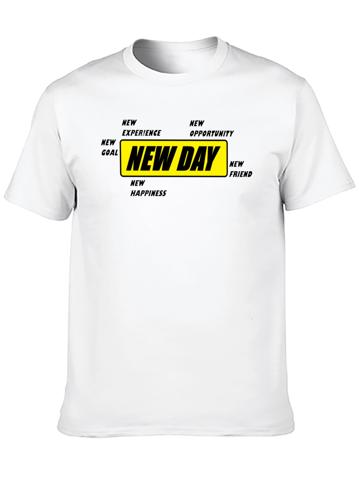 New Day Motivational Graphic Tee - Black