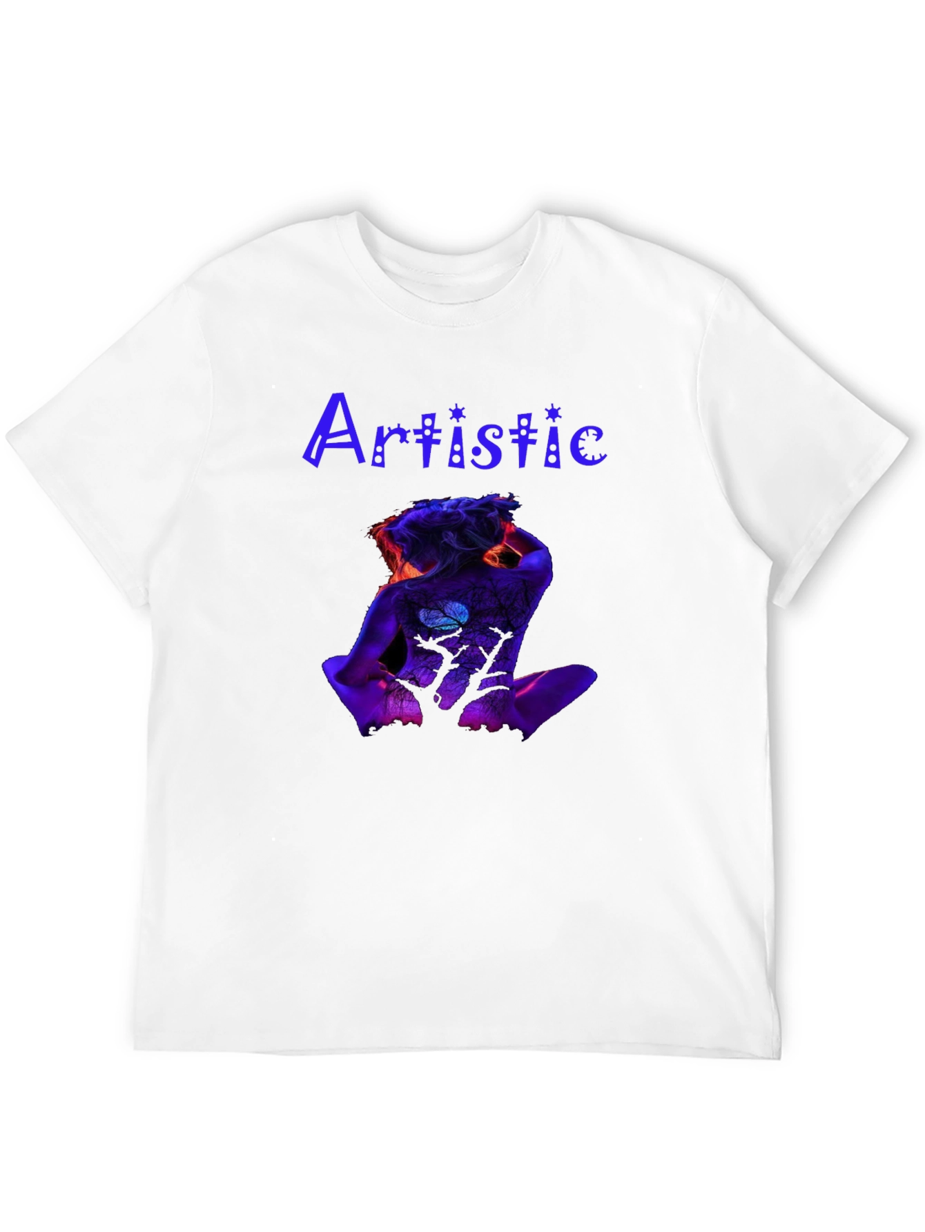 Artistic Body Art Print Black Tee