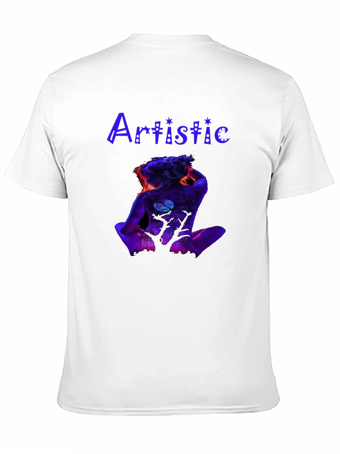 Artistic Body Art Print Black Tee