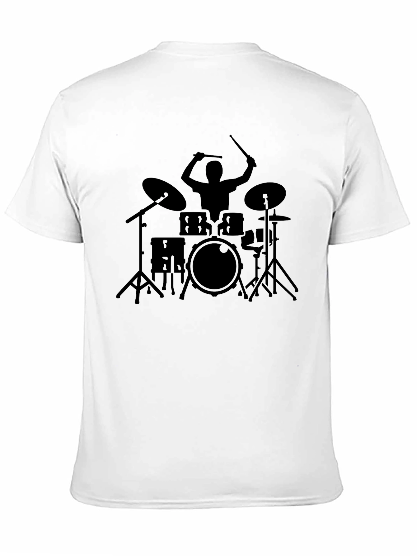 Drummer Graphic Tee - Black Cotton Musician T-Shirt
