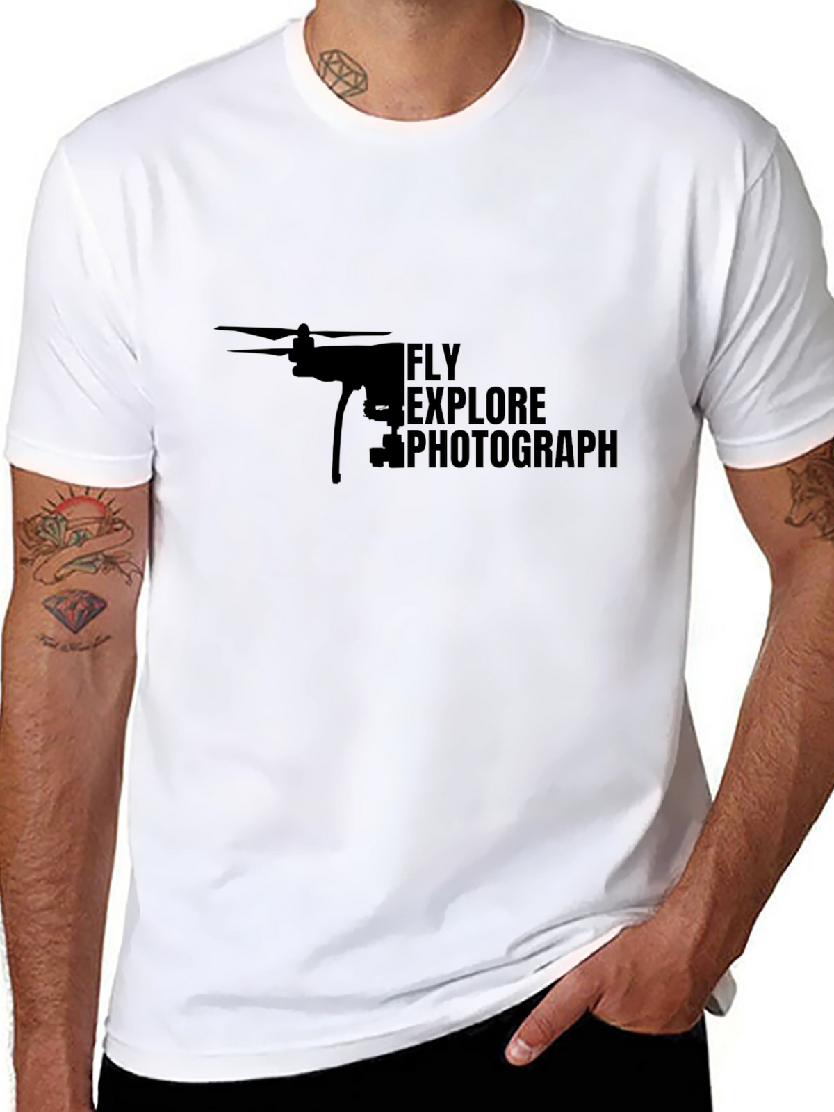 Fly Explore Photograph Drone Graphic T-Shirt