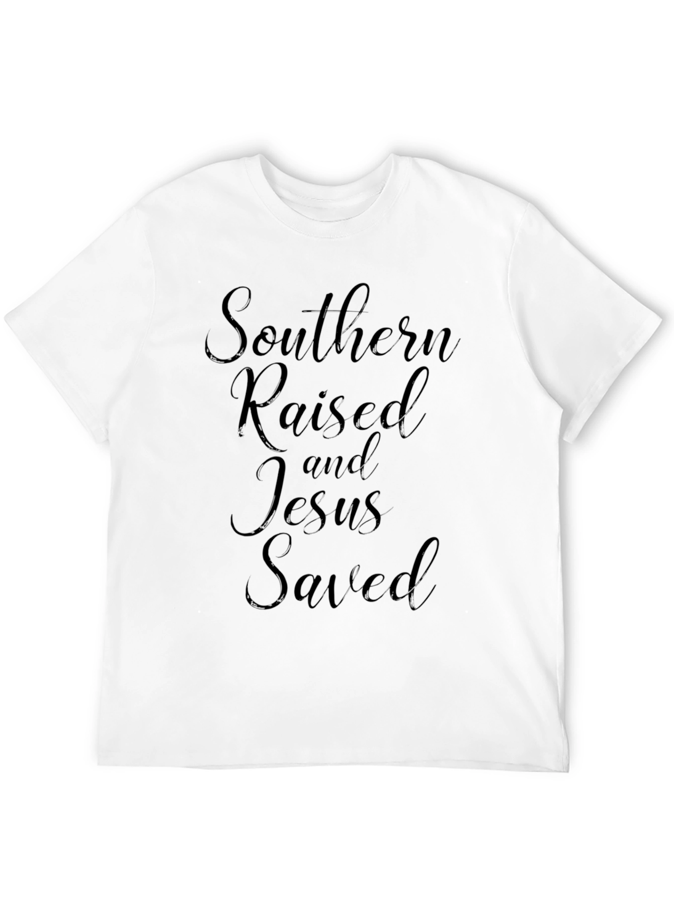 Southern Raised Jesus Saved Black T-Shirt