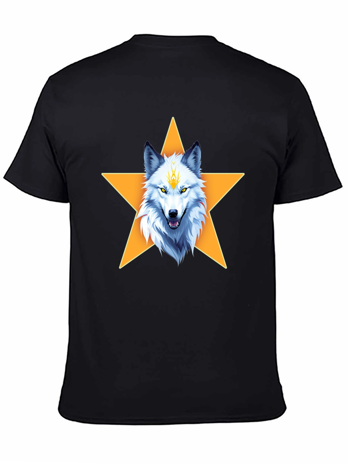 Wolf Star Graphic T-Shirt - Black