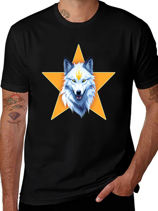 Wolf Star Graphic T-Shirt - Black