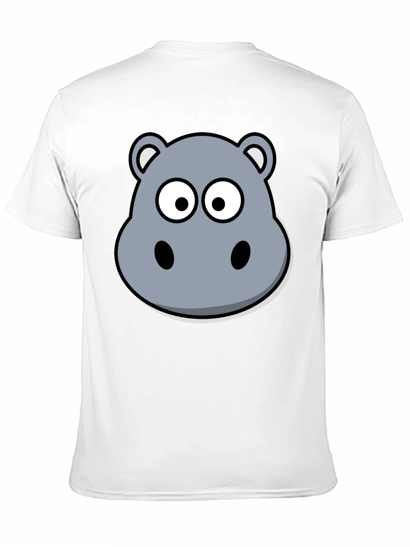 Cartoon Hippo T-Shirt - Soft Cotton Black Tee