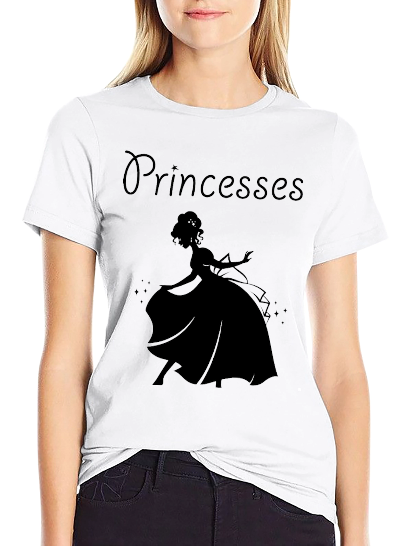 Princess Silhouette Graphic Tee - Classic Black