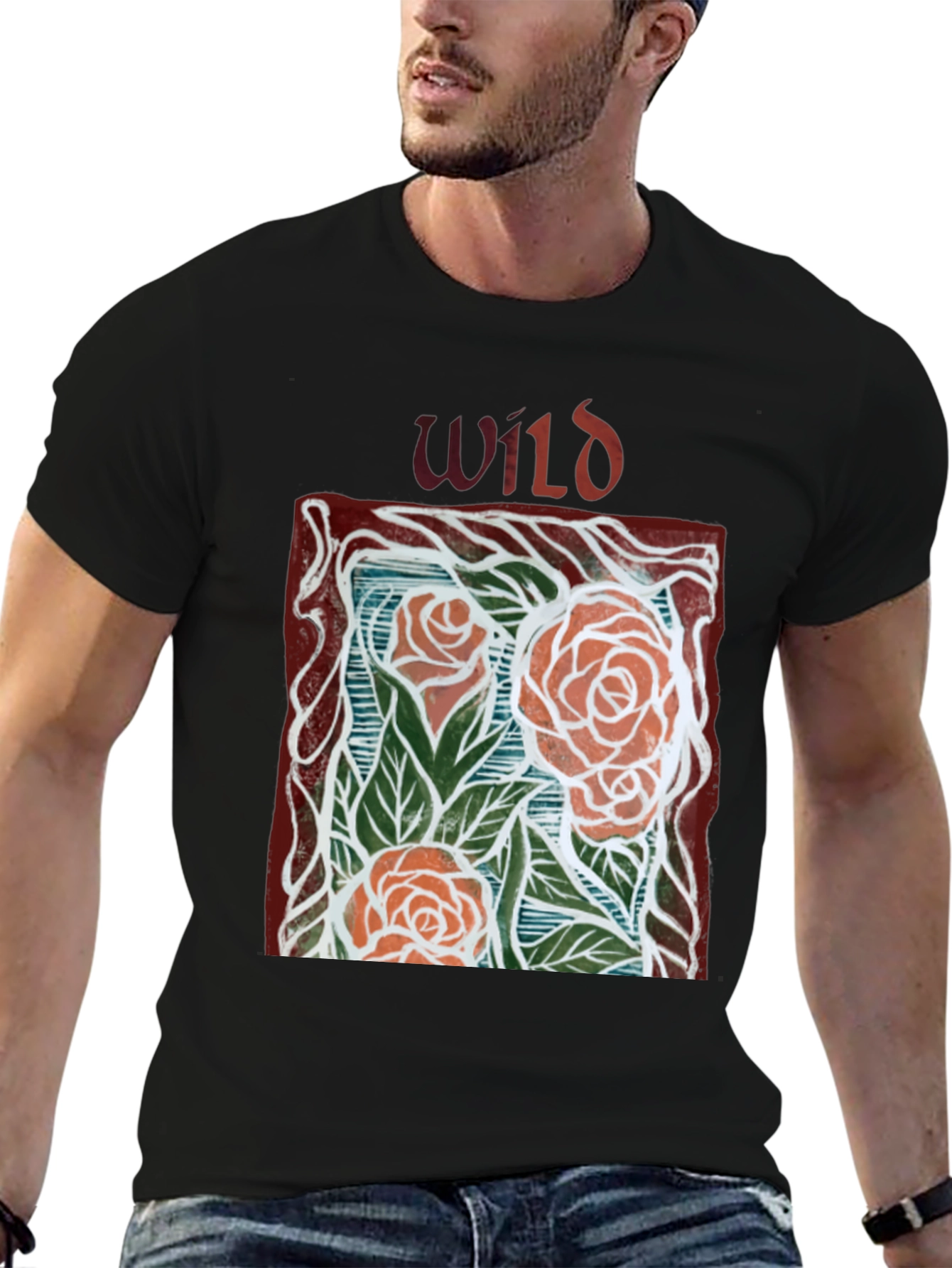 Wild Roses Graphic Tee - Unisex Black T-Shirt
