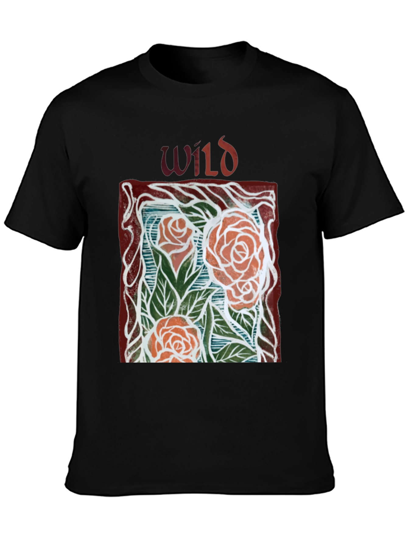 Wild Roses Graphic Tee - Unisex Black T-Shirt