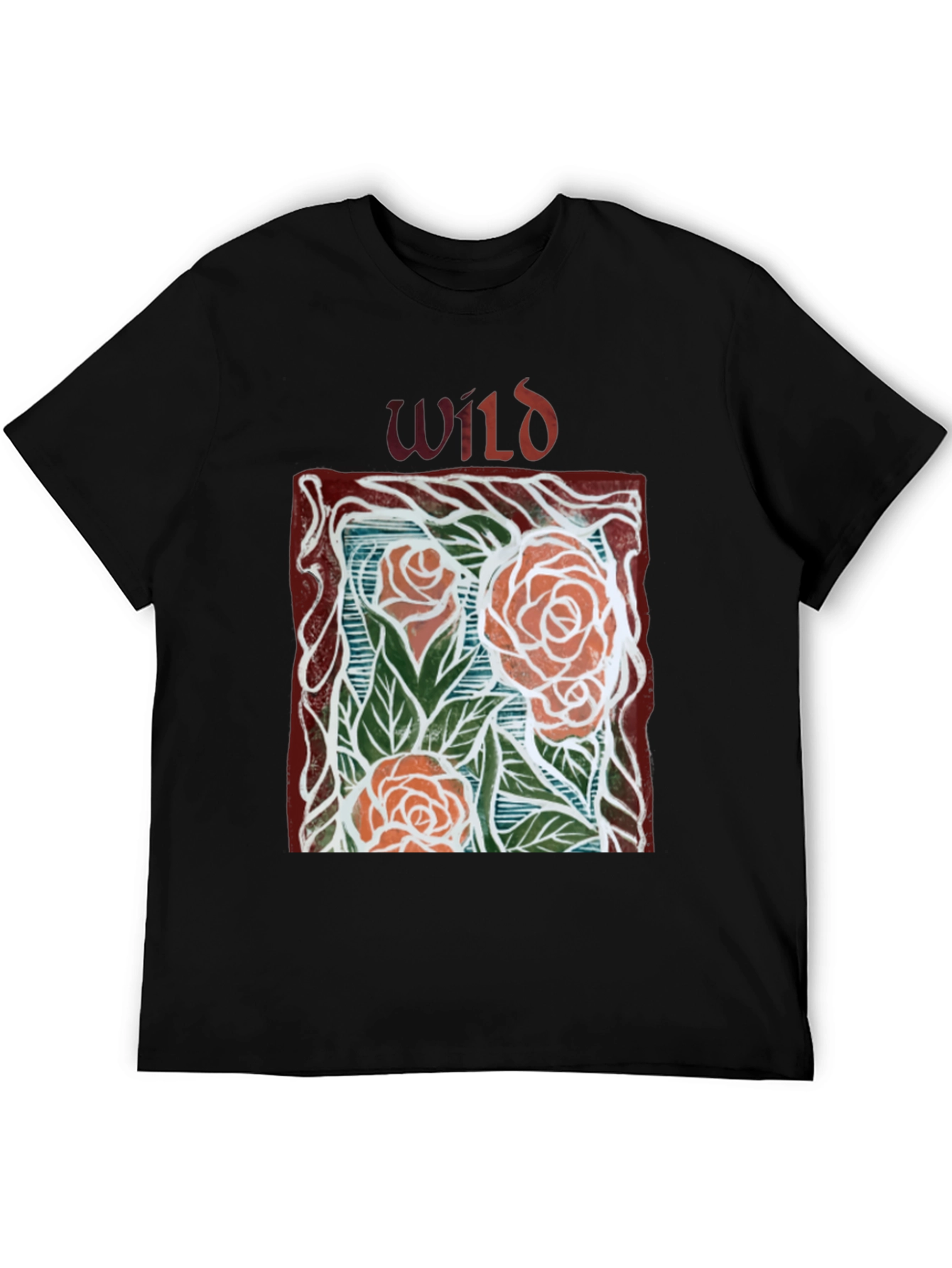 Wild Roses Graphic Tee - Unisex Black T-Shirt