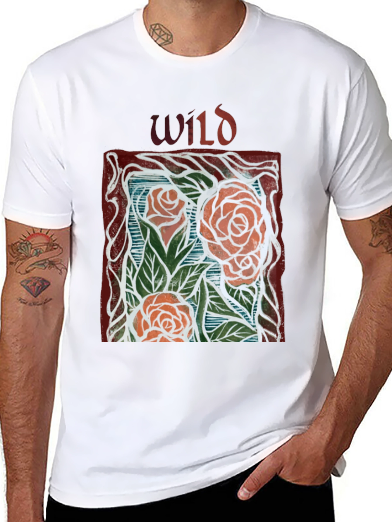 Wild Roses Graphic Tee - Unisex Black T-Shirt