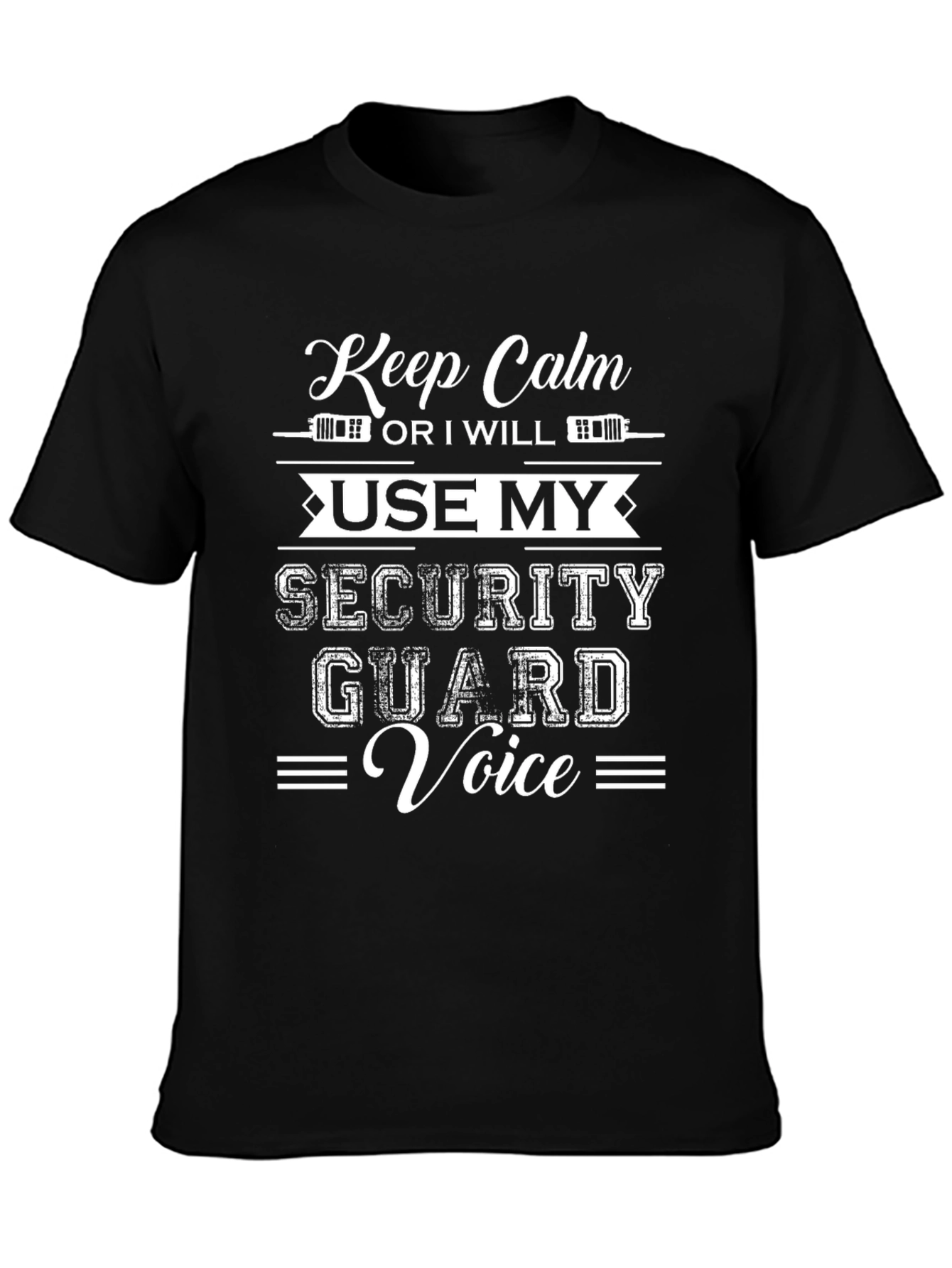 Keep Calm Security Guard Black T-Shirt
