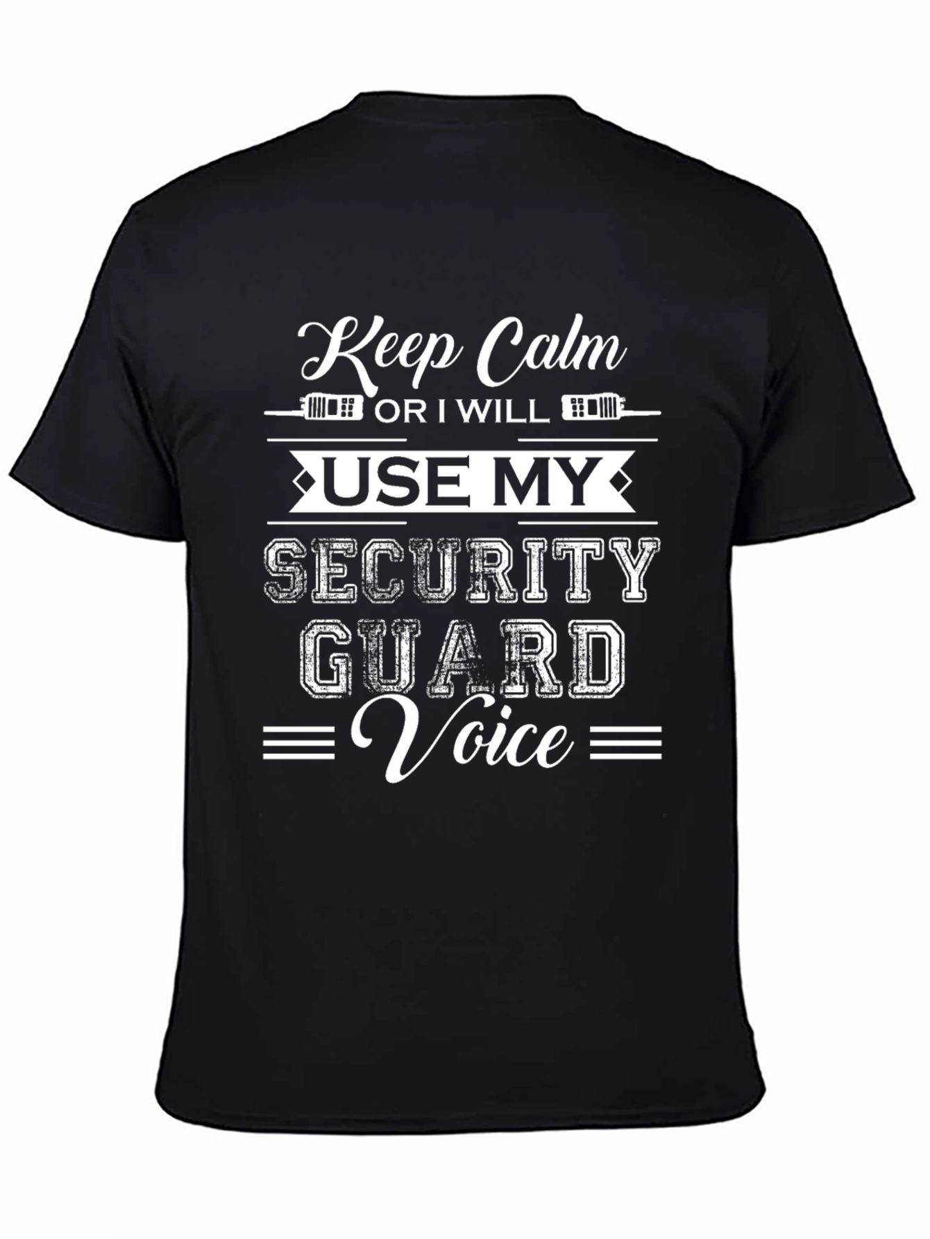 Keep Calm Security Guard Black T-Shirt