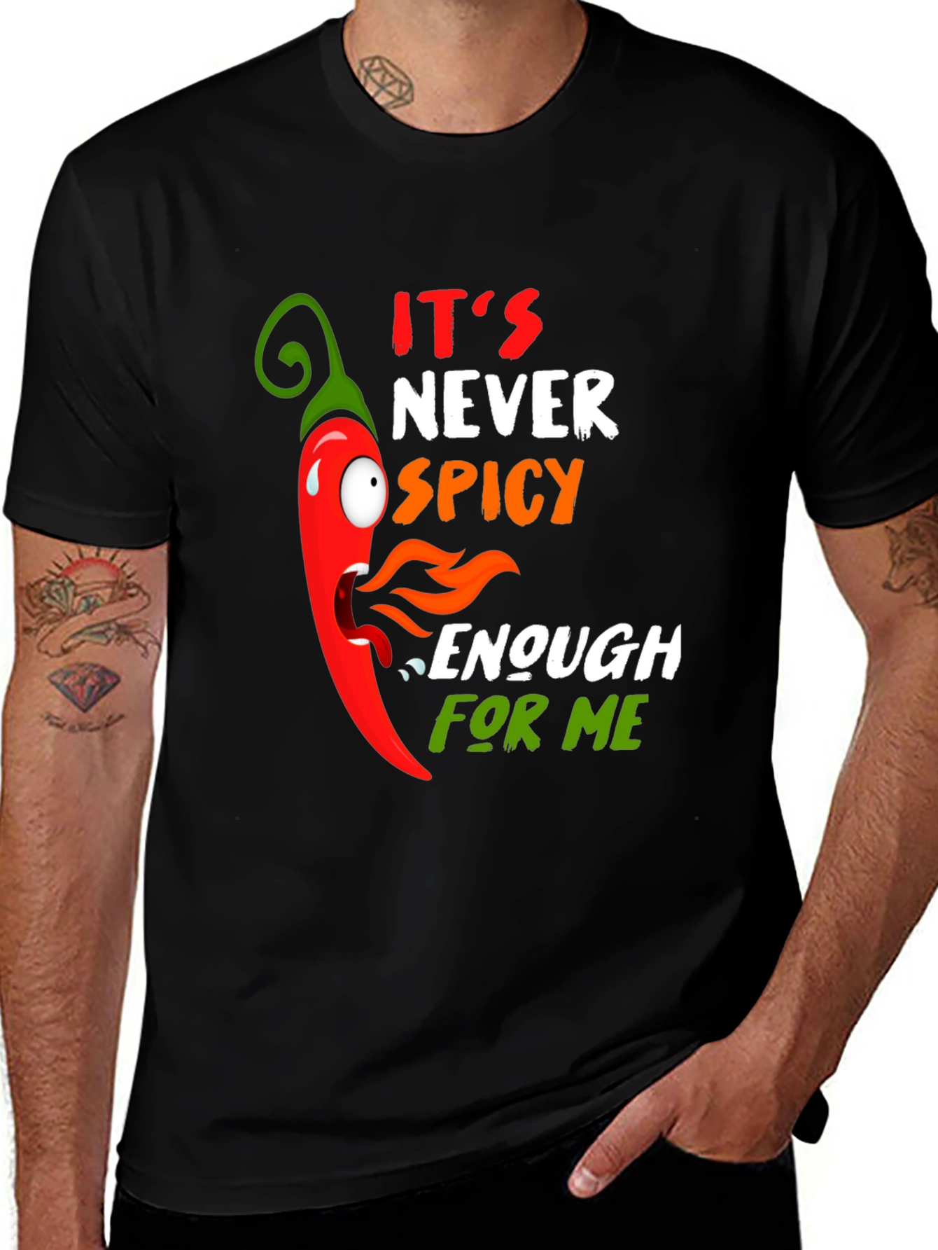 Spicy Chili Pepper Graphic T-Shirt - Never Spicy Enough
