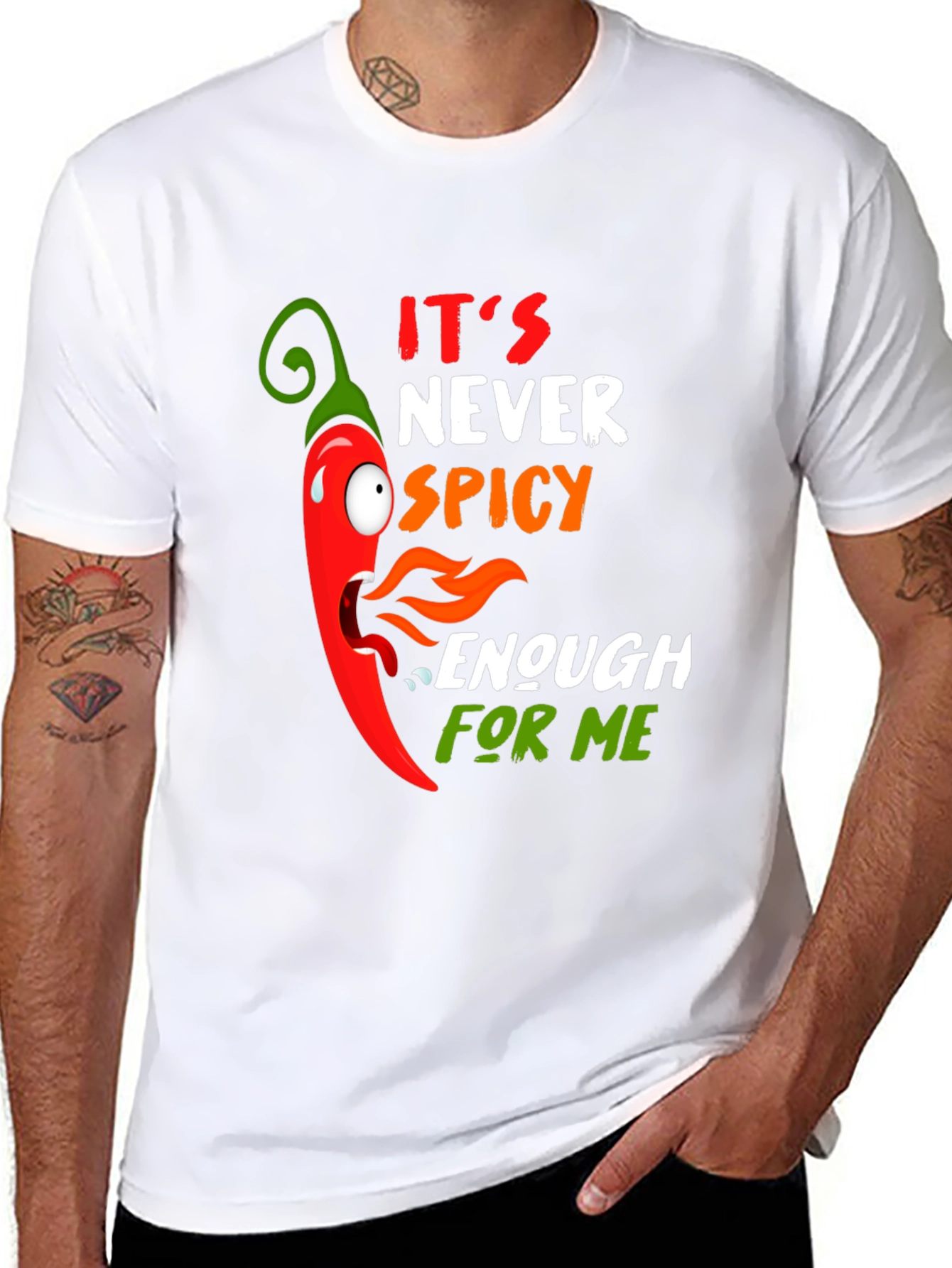 Spicy Chili Pepper Graphic T-Shirt - Never Spicy Enough