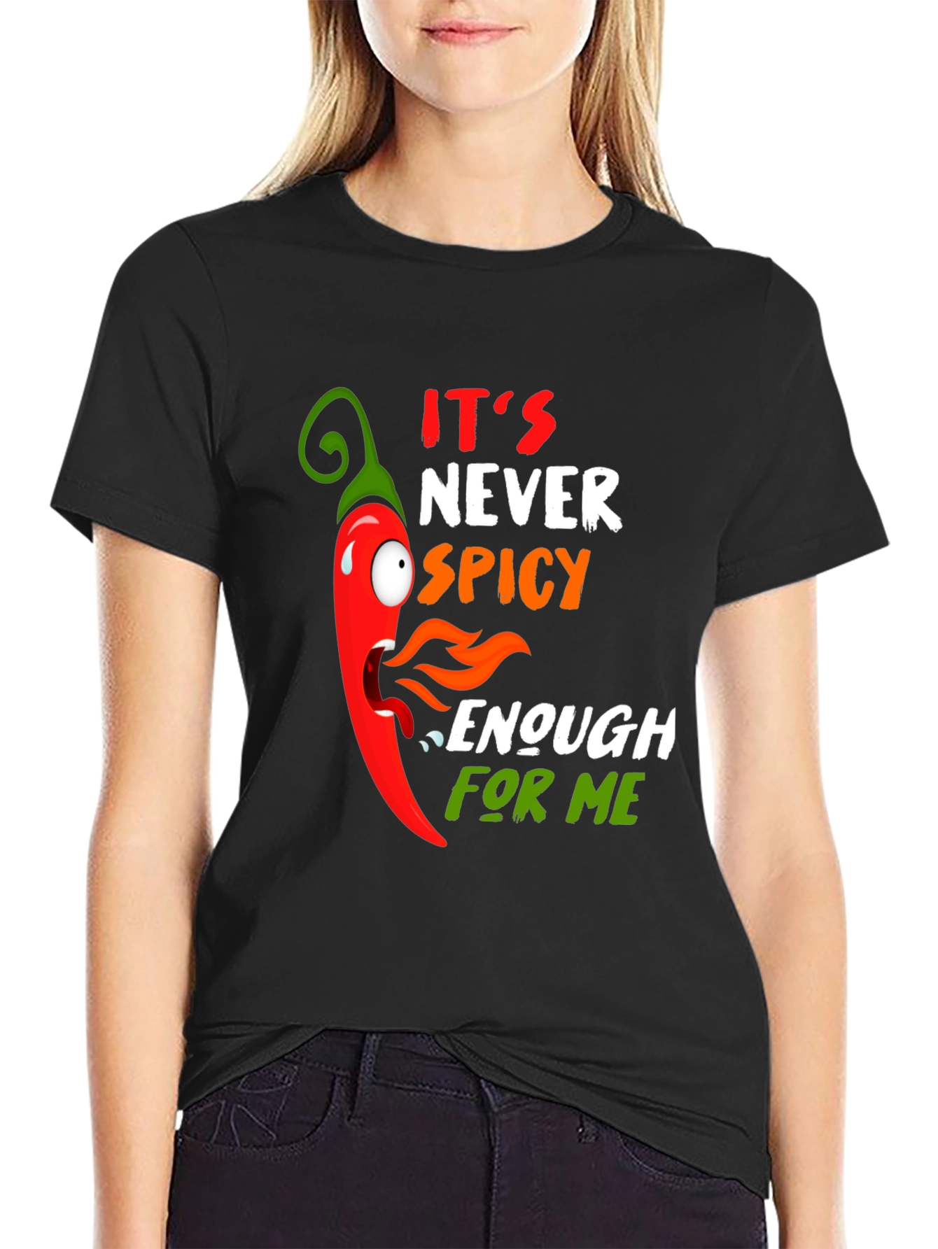 Spicy Chili Pepper Graphic T-Shirt - Never Spicy Enough