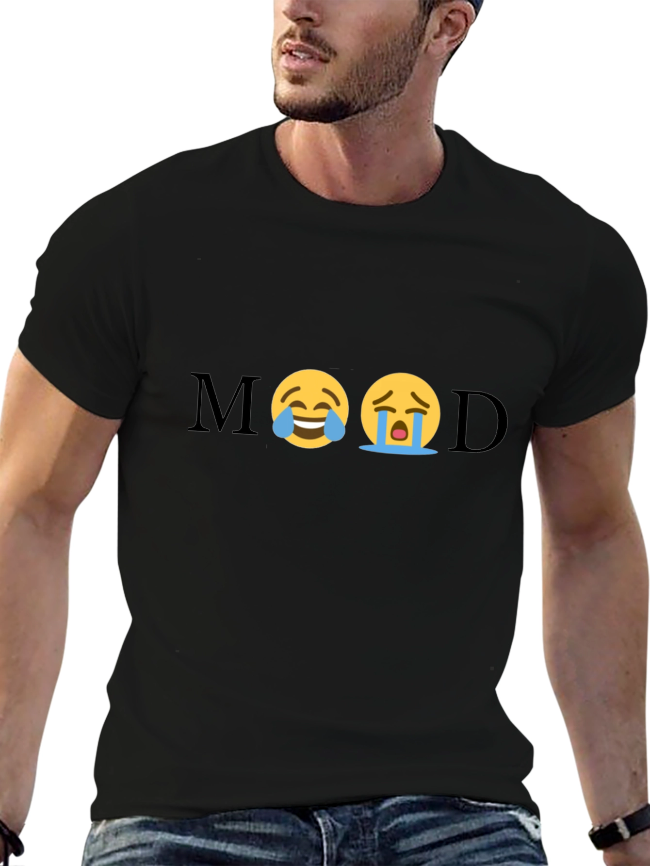 Mood Emoji Graphic Tee - Unisex Black T-Shirt