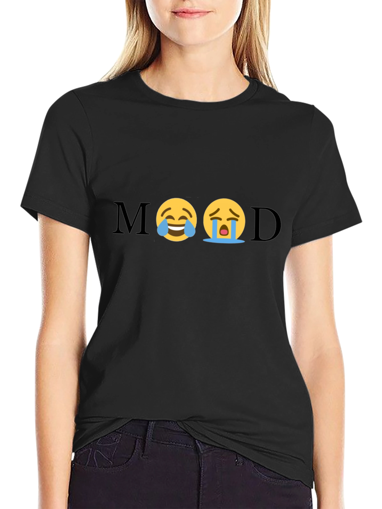 Mood Emoji Graphic Tee - Unisex Black T-Shirt