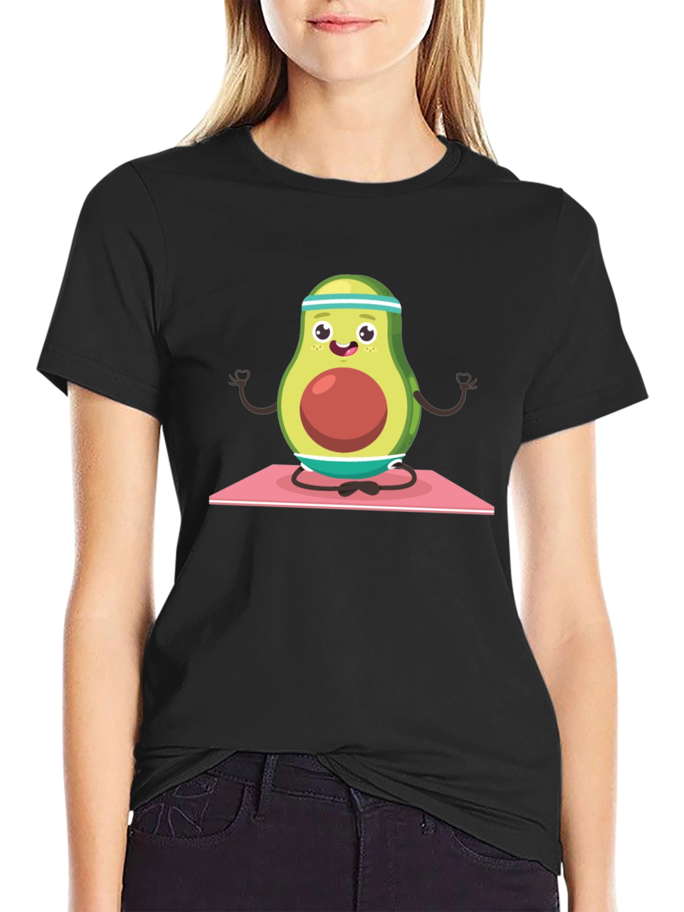 Yoga Avocado Mens T-Shirt - Meditating Fruit Tee