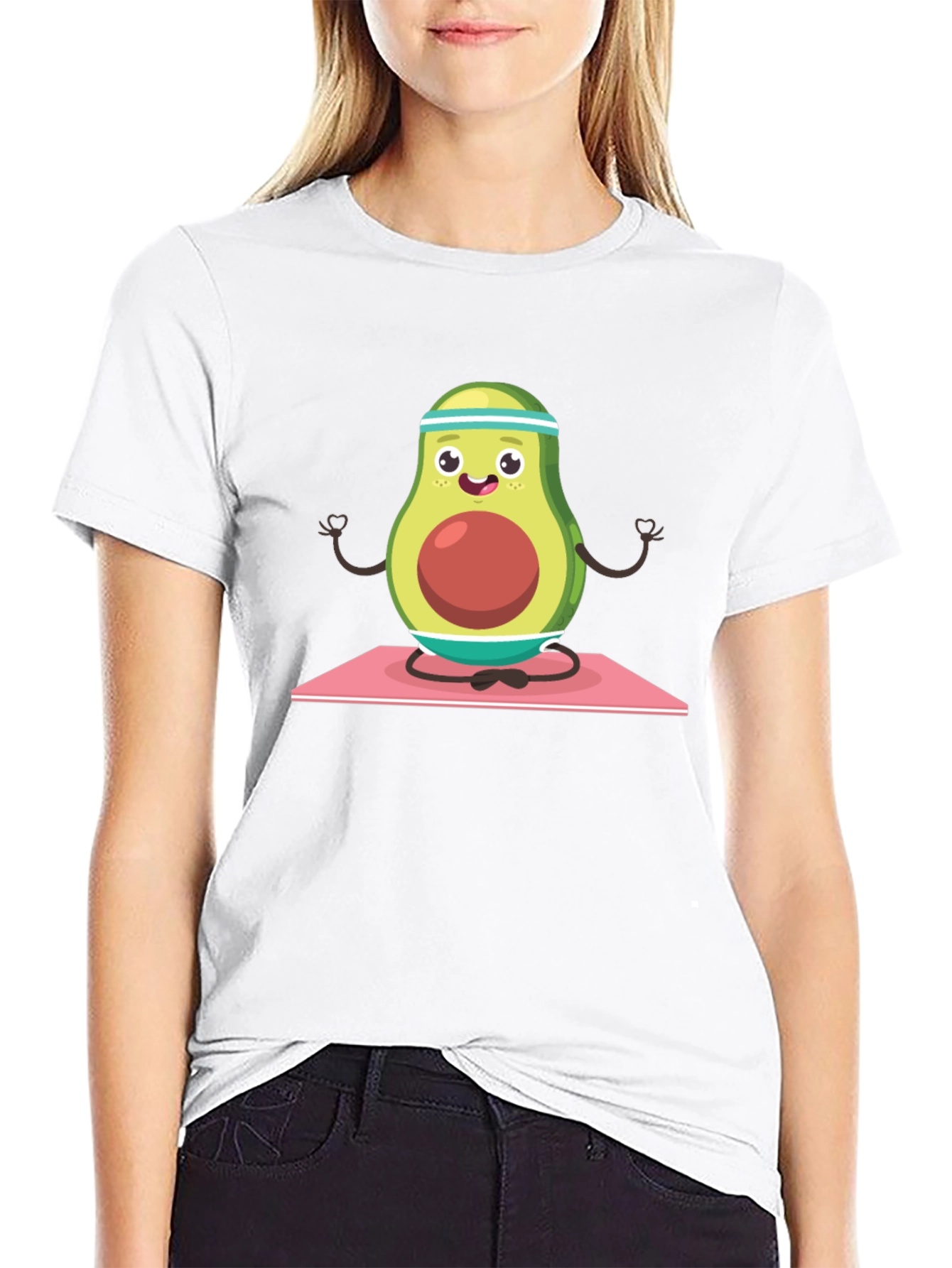 Yoga Avocado Mens T-Shirt - Meditating Fruit Tee