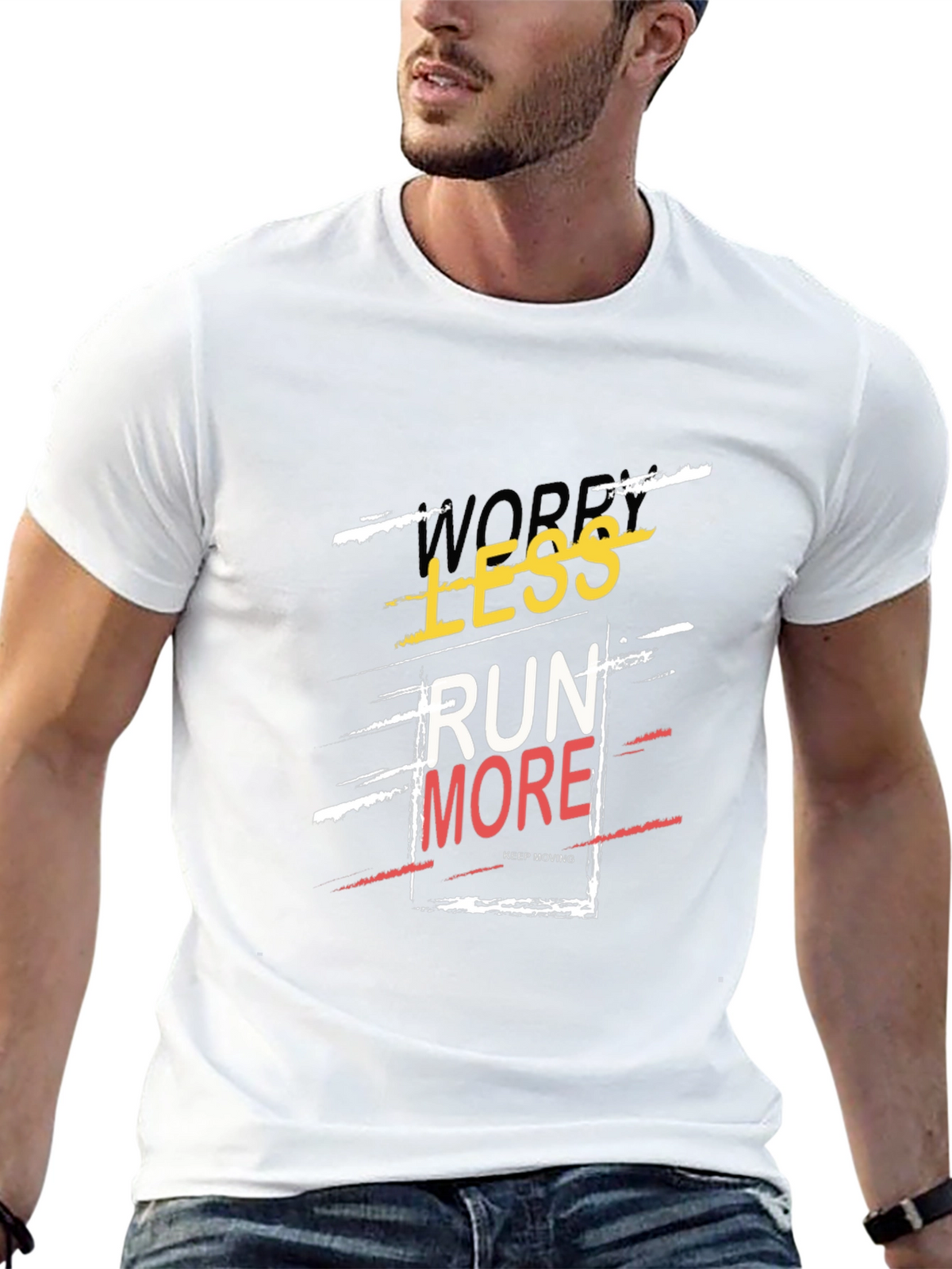 Run More Graphic Tee - Trendy Slogan T-Shirt