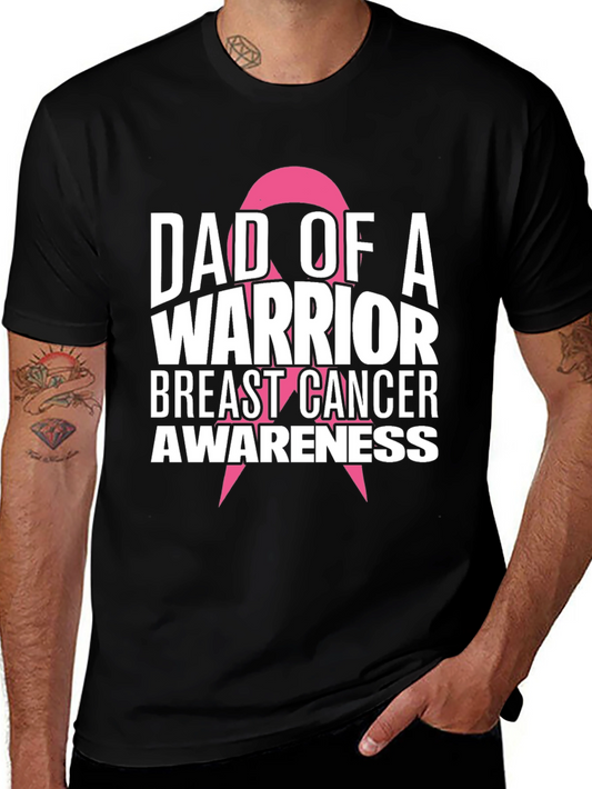 Dad of a Warrior Breast Cancer Awareness T-Shirt