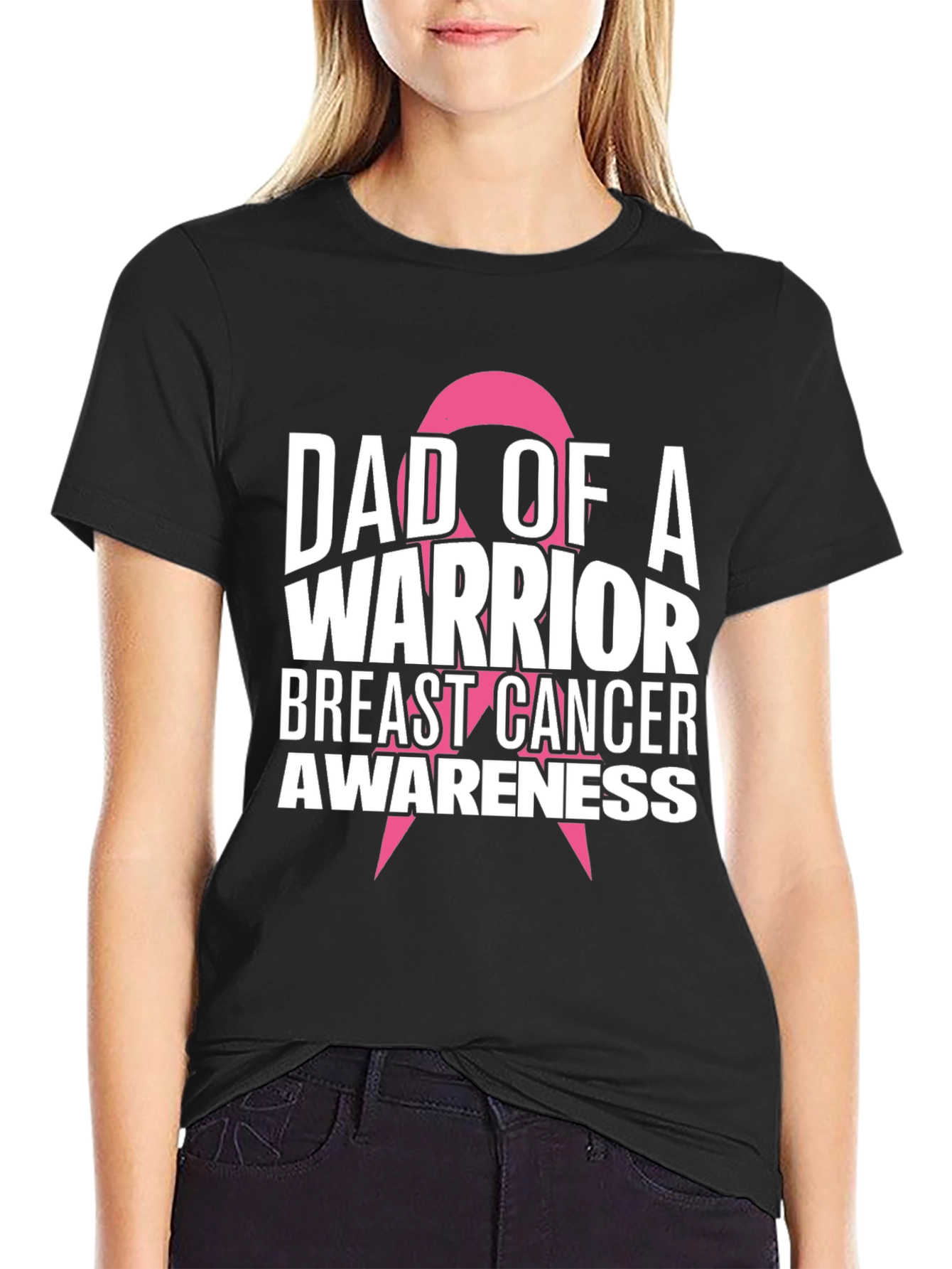 Dad of a Warrior Breast Cancer Awareness T-Shirt