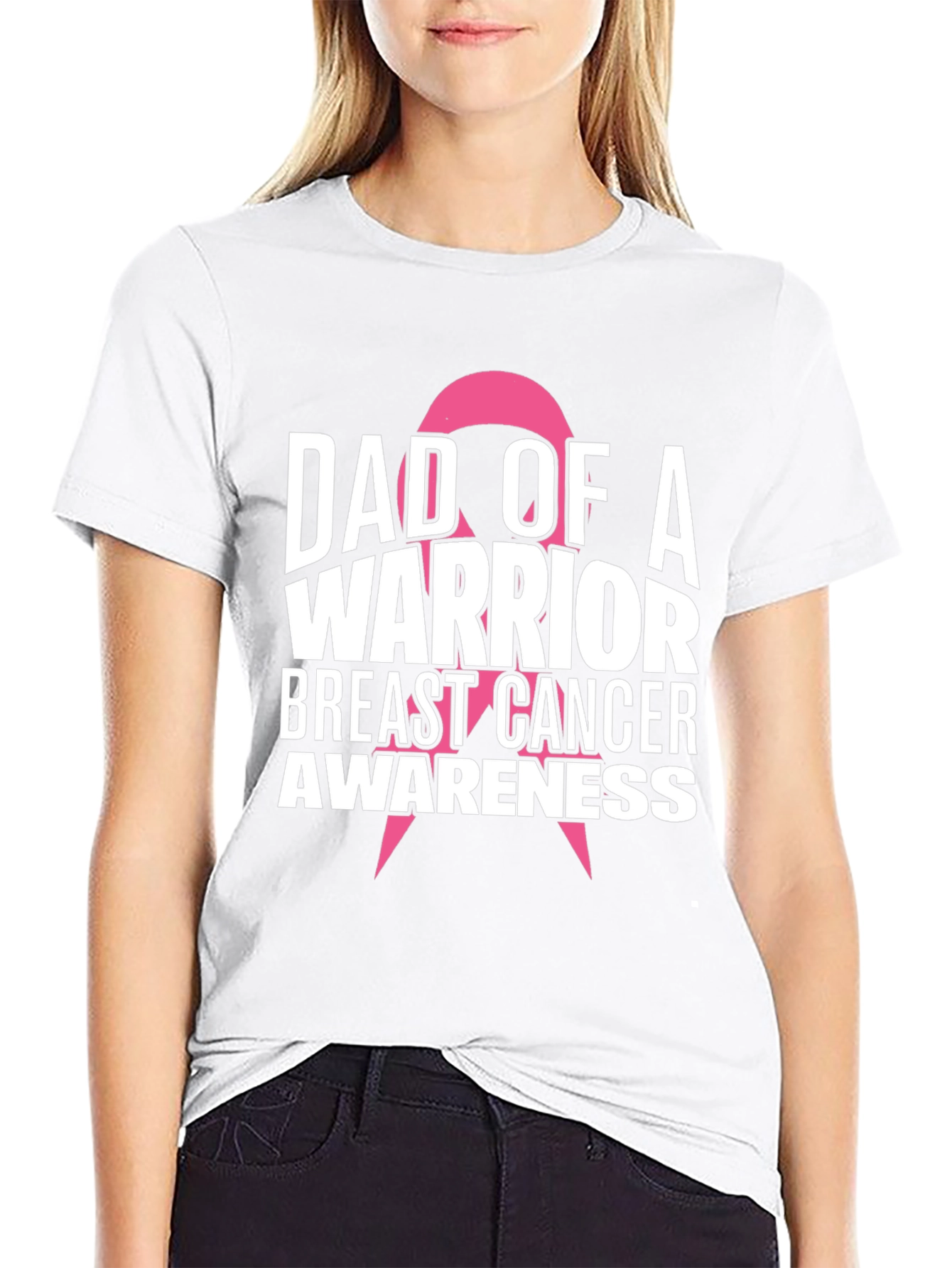 Dad of a Warrior Breast Cancer Awareness T-Shirt