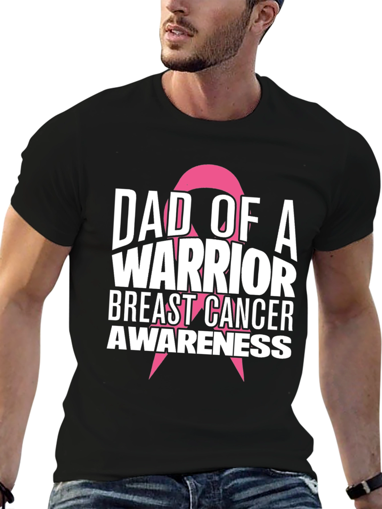 Dad of a Warrior Breast Cancer Awareness T-Shirt