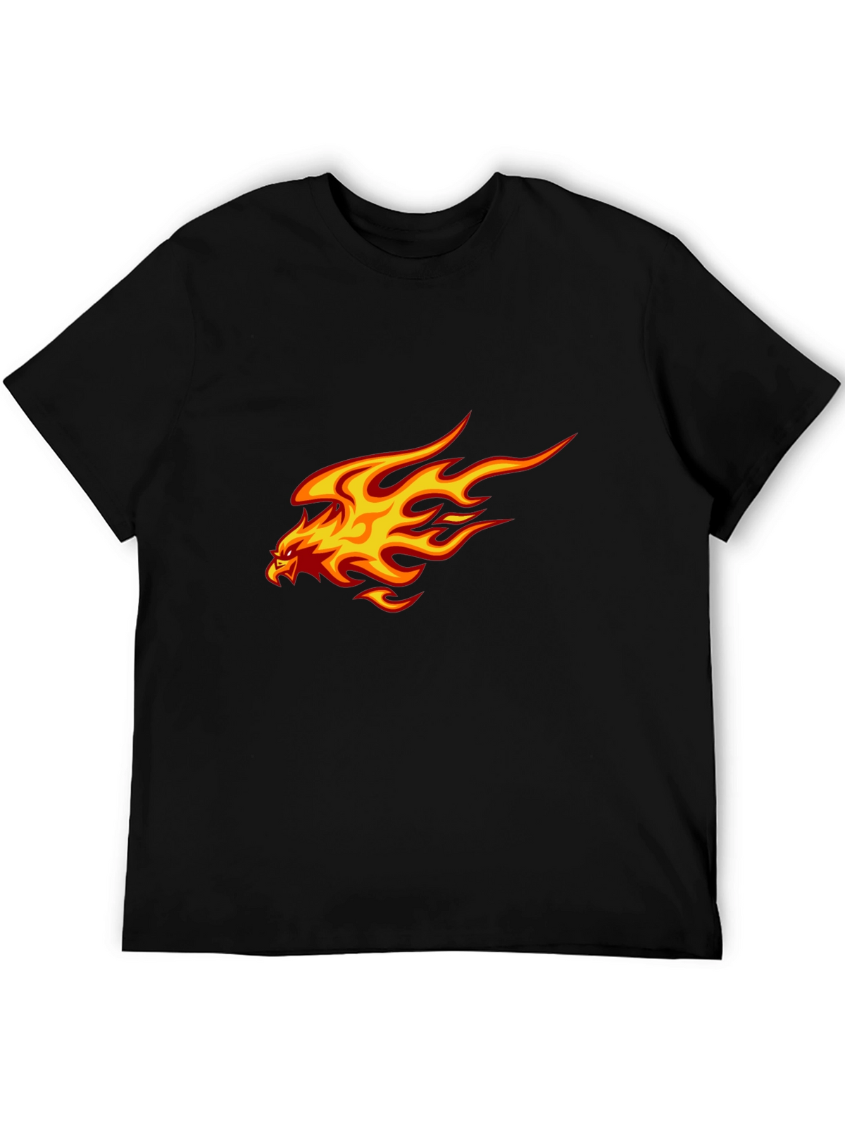 Fiery Eagle Graphic T-Shirt - Bold Black Tee