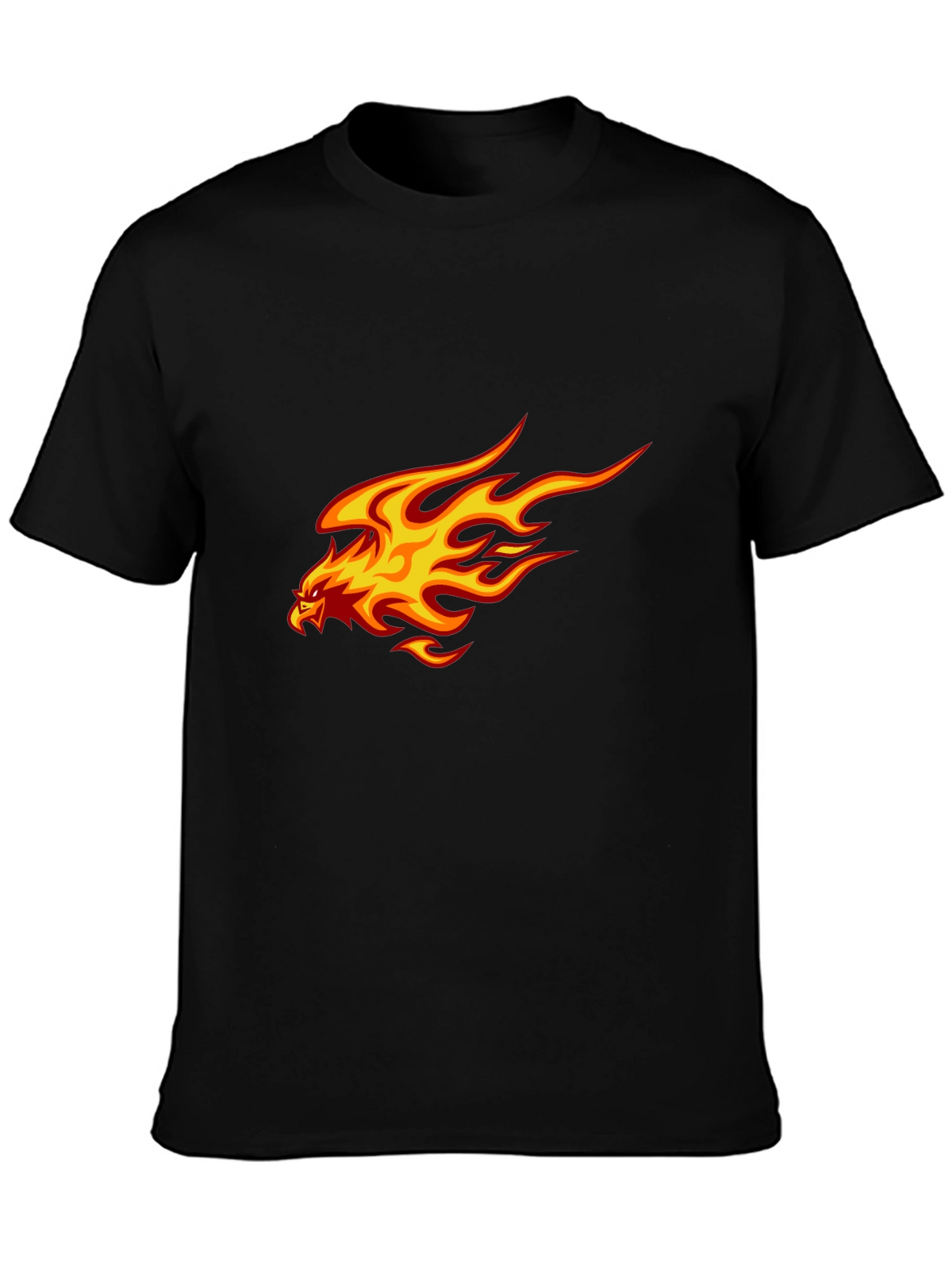 Fiery Eagle Graphic T-Shirt - Bold Black Tee